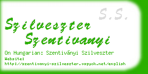 szilveszter szentivanyi business card