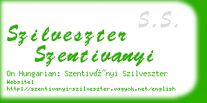 szilveszter szentivanyi business card